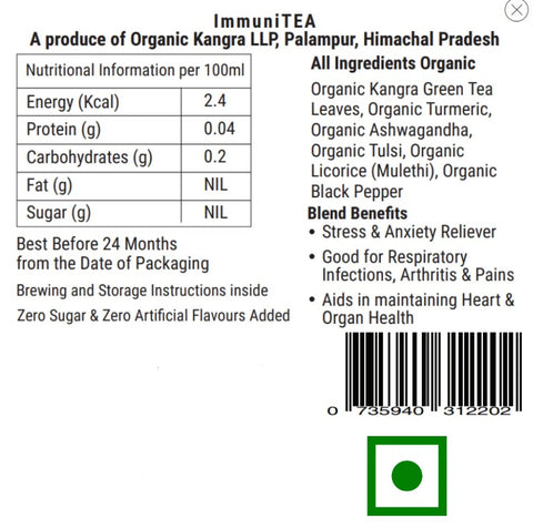 Kangra Tea House -ImmuniTEA - Organic Ashwagandha Tumeric Tulsi Green Tea