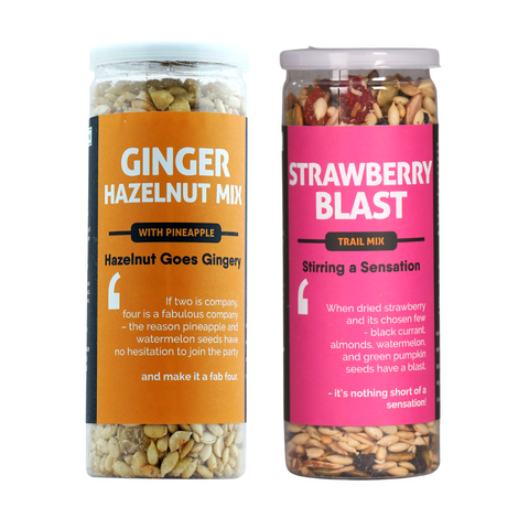 Combo Pack (Strawberry Blast Trail Mix & Ginger Hazelnut Mix - with Pineapple)