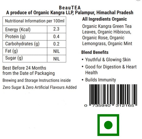 Kangra Tea House-Organic Hibiscus Rose Green Tea - BEAUTEA