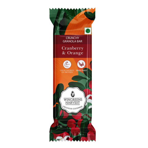 Crunchy Millet Granola Bars - Cranberry & Orange